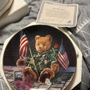 Patriotic Teddy Bear Decorative Plate